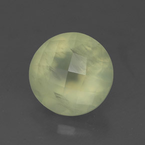 Prehnita verde natural 1,91ct, corte redondo, translúcido