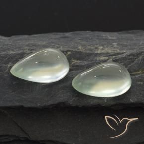 Pedras preciosas de Prehnite Light Green  natural de 4.47 ct, Formato de pêra, Transparente
