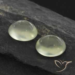 Pedras preciosas de Prehnite Olive Green  natural de 1.99 ct, oval, Transparente