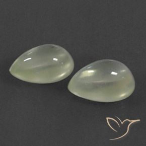 2.73ctw Natural Verde acinzentado Prehnite, Formato de pêra, Transparente