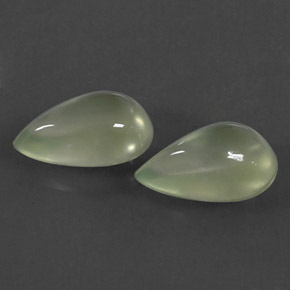 Pedras preciosas de prehnita verde natural de  ct, formato de pêra, transparente