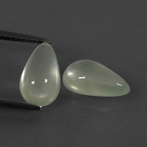 Pedras preciosas de prehnita verde natural de  ct, formato de pêra, transparente