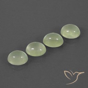 Pedras preciosas de Prehnite Light Green  natural de 10.17 ct, oval, Transparente/Translúcido