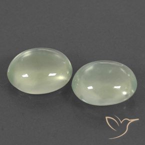 5.26ctw Natural Verde acinzentado Prehnite, oval, Transparente/Translúcido