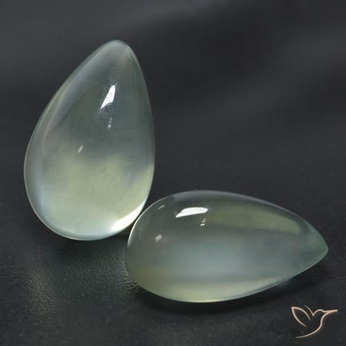 6.55ctw Natural Light Yellow Green  Prehnite, Formato de pêra, Transparente