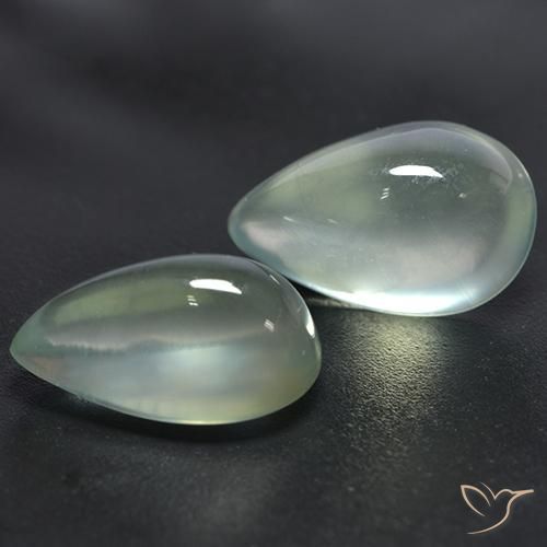 Pedras preciosas de Prehnite Light Yellow Green  natural de 6.55 ct, Formato de pêra, Transparente