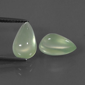 Pedras preciosas de prehnita verde natural de  ct, formato de pêra, transparente