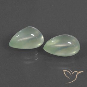 5.93ctw Natural Light Pear Green  Prehnite, Formato de pêra, Transparente