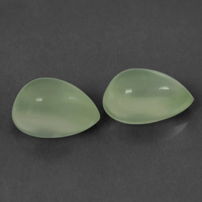 Pedras preciosas de prehnita verde natural de  ct, formato de pêra, transparente