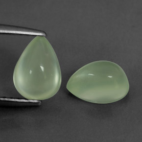 Pedras preciosas de prehnita verde natural de  ct, formato de pêra, transparente