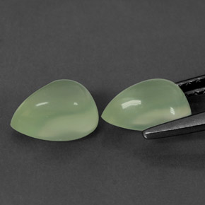 Pedras preciosas de prehnita verde natural de  ct, formato de pêra, transparente