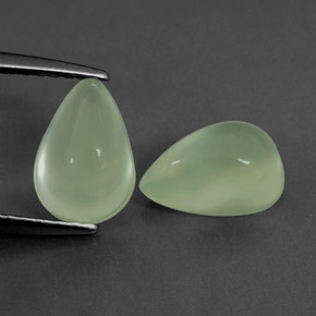 Pedras preciosas de prehnita verde natural de  ct, formato de pêra, transparente