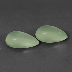 Pedras preciosas de prehnita verde natural de  ct, formato de pêra, transparente