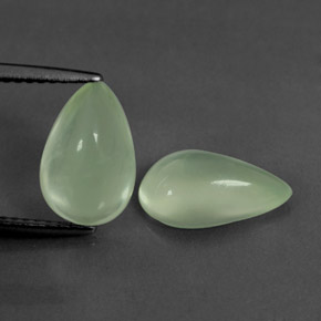 Pedras preciosas de prehnita verde natural de  ct, formato de pêra, transparente