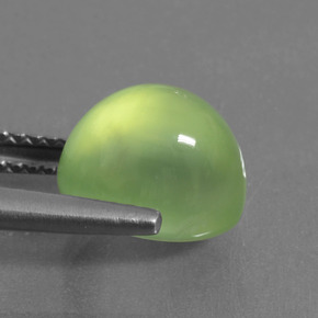 Prehnita verde natural 4,27ct, corte oval, translúcido
