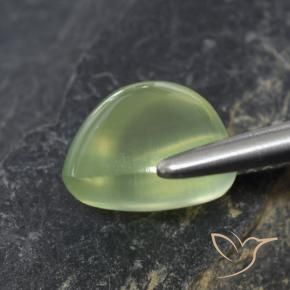 Prehnite Yellow Green  Natural 2.52ct, Formato de pêra, Transparente