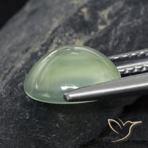 Prehnite Verde Sábio Muito Claro Natural 2.68ct, oval, Transparente