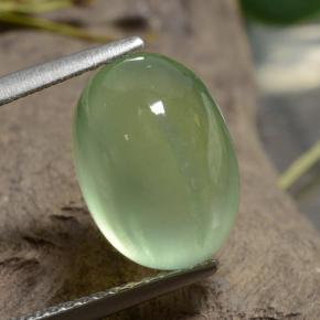 Prehnita verde natural 5,10ct, corte oval, translúcido