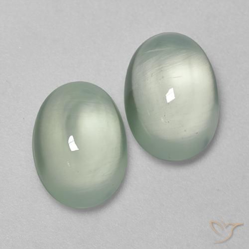 Pedras preciosas de Prehnite Verde muito claro natural de 5.47 ct, oval, Transparente
