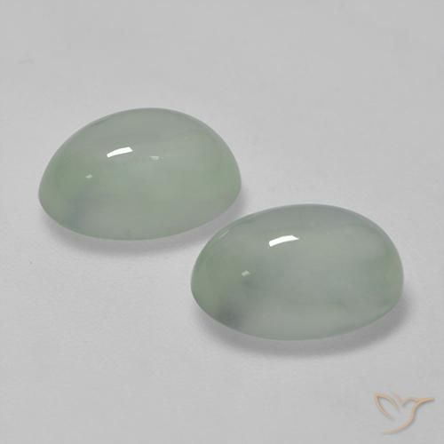 Pedras preciosas de Prehnite Verde muito claro natural de 5.47 ct, oval, Transparente