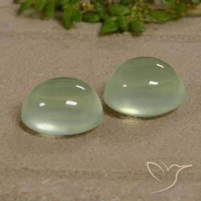 Pedras preciosas de Prehnite Yellow Green  natural de 5.20 ct, oval, Translúcido