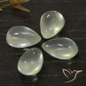 Pedras preciosas de Prehnite Light Green  natural de 9.91 ct, Formato de pêra, Transparente