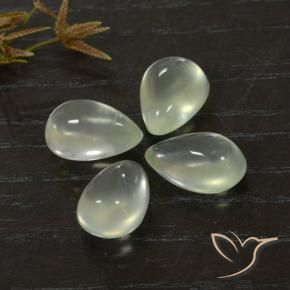 Pedras preciosas de Prehnite Light Green  natural de 9.91 ct, Formato de pêra, Transparente