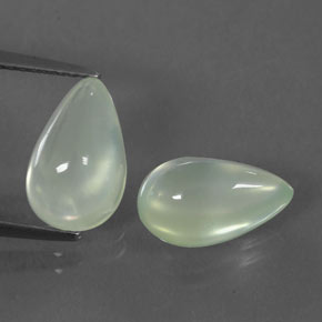 Pedras preciosas de prehnita branco natural de 6,28 ct, transparente, transparente/translúcido