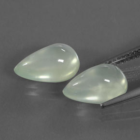 Pedras preciosas de prehnita branco natural de 6,28 ct, transparente, transparente/translúcido