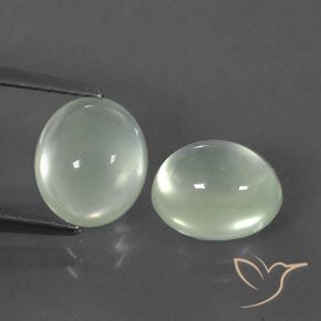 Pedras preciosas de prehnita branco natural de 4,40 ct, transparente, transparente/translúcido