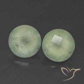 Pedras preciosas de prehnita verde natural de 3,90 ct, transparente, transparente/translúcido