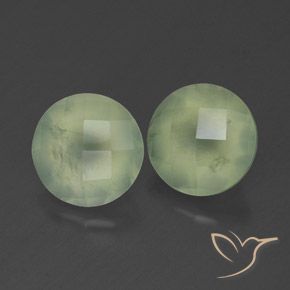 Pedras preciosas de prehnita verde natural de 3,90 ct, transparente, transparente/translúcido
