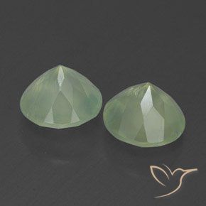 Pedras preciosas de prehnita verde natural de 3,90 ct, transparente, transparente/translúcido