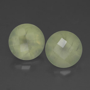 Pedras preciosas de prehnita verde natural de 3,90 ct, transparente, transparente/translúcido