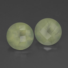 Pedras preciosas de prehnita verde natural de 3,90 ct, transparente, transparente/translúcido
