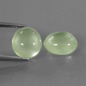 Pedras preciosas de Prehnite Verde natural de  ct, Corte Oval, Transparente