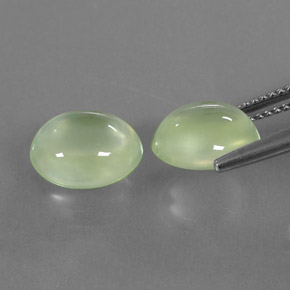 Pedras preciosas de Prehnite Verde natural de  ct, Corte Oval, Transparente