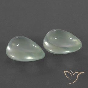 Pedras preciosas de Prehnite Verde muito claro natural de 6.60 ct, Formato de pêra, Transparente/Translúcido