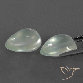 Pedras preciosas de Prehnite Verde muito claro natural de 6.60 ct, Formato de pêra, Transparente/Translúcido