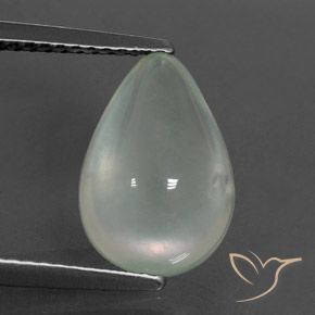 3.61ct Natural Light Green  Prehnite, Formato de pêra, Transparente/Translúcido