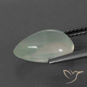 Prehnite Light Green  Natural 3.61ct, Formato de pêra, Transparente/Translúcido