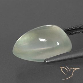 Prehnite Light Green  Natural 4.40ct, Formato de pêra, Transparente/Translúcido