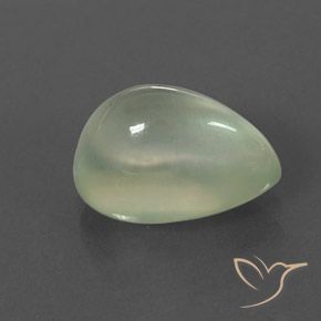 Prehnite Olive Green  Natural 4.26ct, Formato de pêra, Transparente/Translúcido