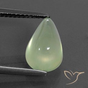 3.32ct Natural Pale Green  Prehnite, Formato de pêra, Transparente/Translúcido