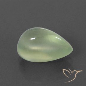 Prehnite Pale Green  Natural 3.32ct, Formato de pêra, Transparente/Translúcido