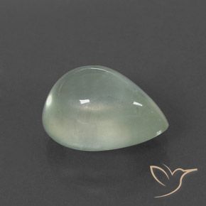 Prehnite Luz verde Natural 3.48ct, Formato de pêra, Transparente/Translúcido