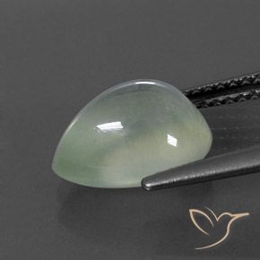 Prehnite Luz verde Natural 3.48ct, Formato de pêra, Transparente/Translúcido