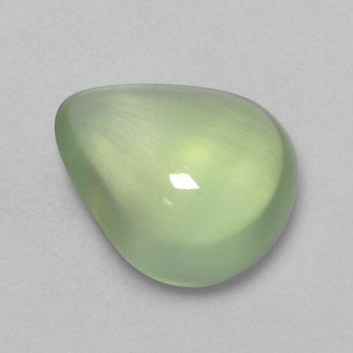 Prehnita verde natural 3,18ct, formato de pêra, transparente