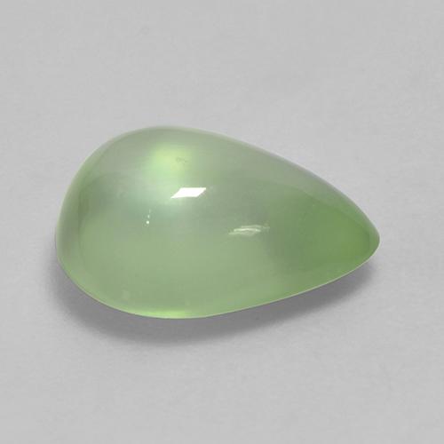 Prehnita verde natural 3,18ct, formato de pêra, transparente