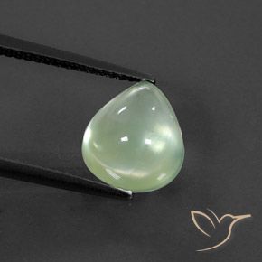 3.51ct Natural Pale Yellowish Green    Prehnite, Formato de pêra, Transparente/Translúcido